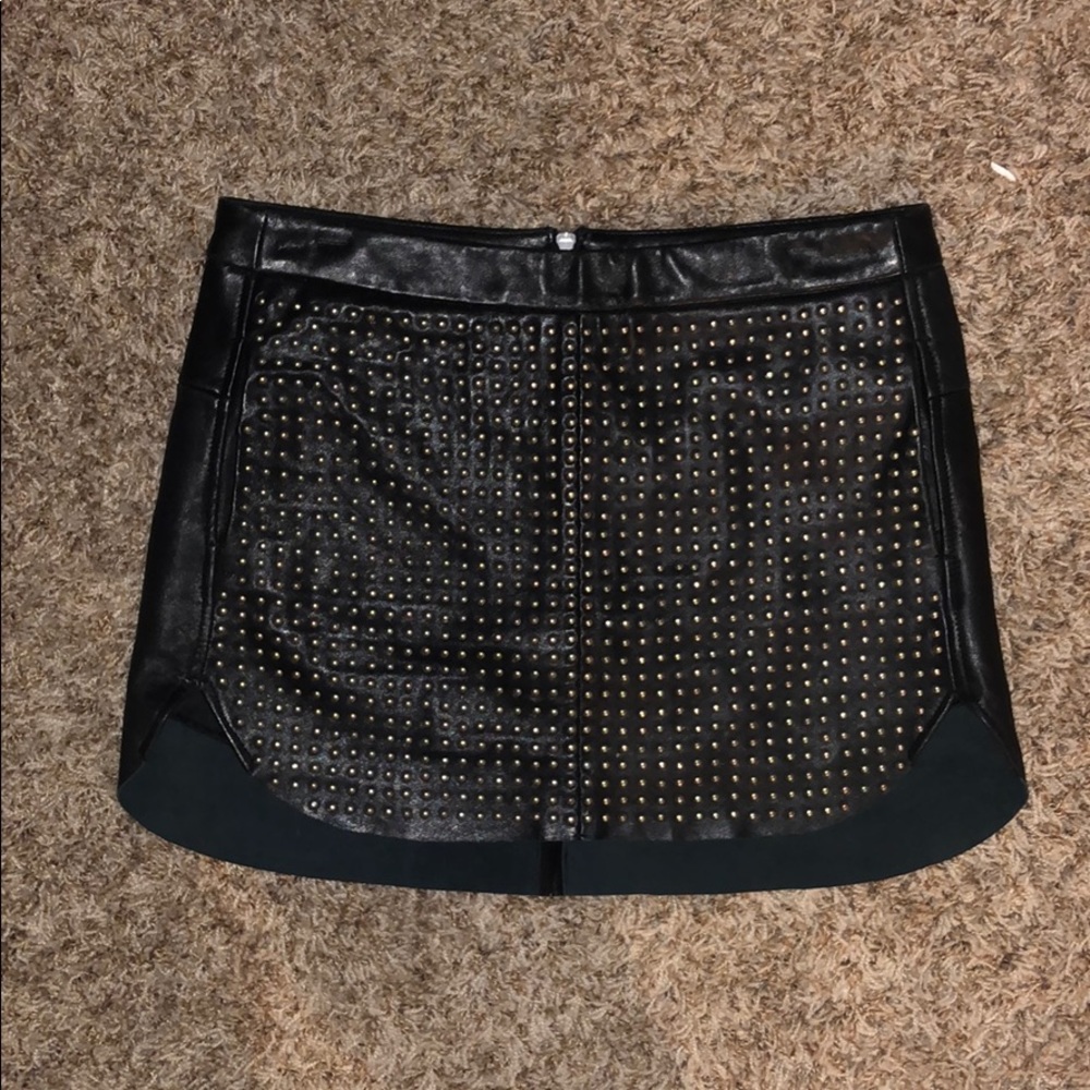 black leather skirt w/ studs (will bargain price)